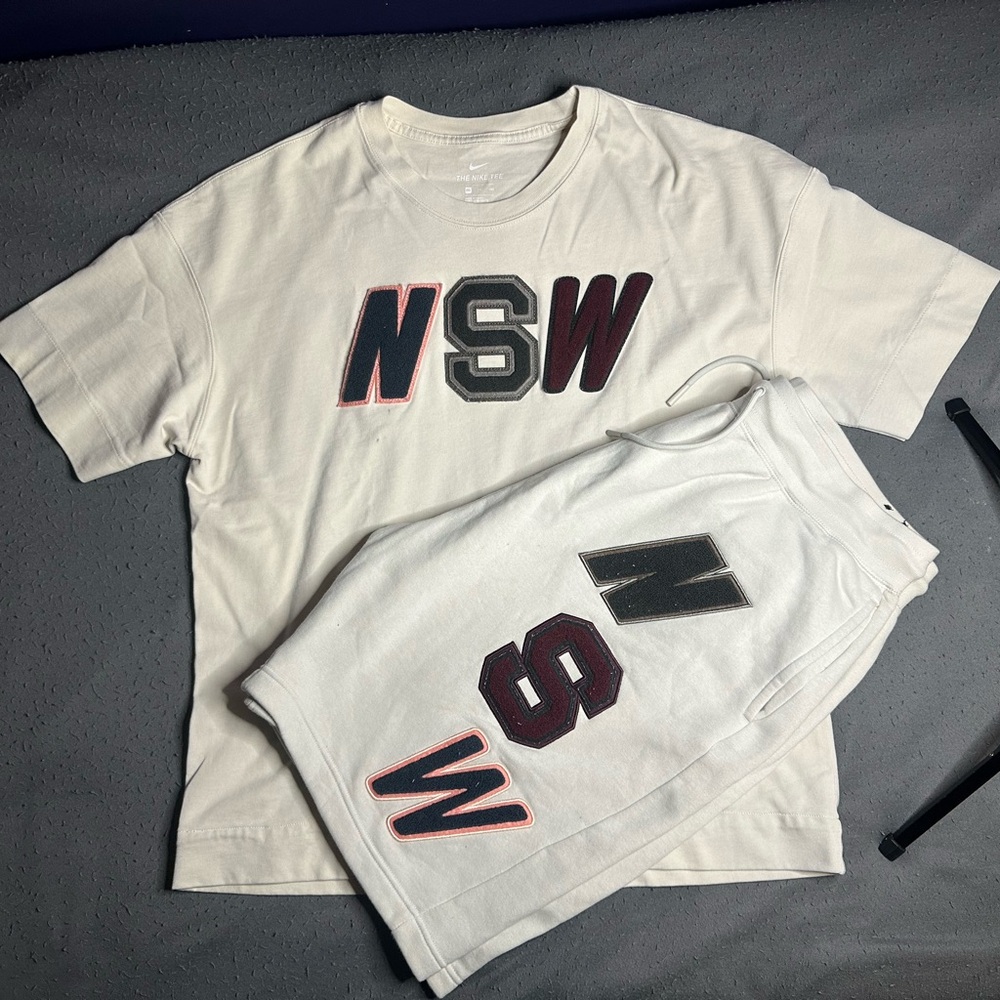 Nike Sports Wear (NSW) Shirt and Shorts, Patchwork style, Quality